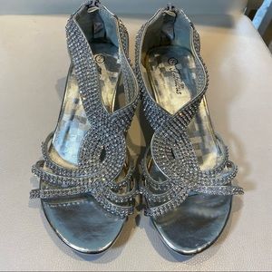 Fabulous Kids Rhinestone Pageant Heels synthetic sandals Size 2